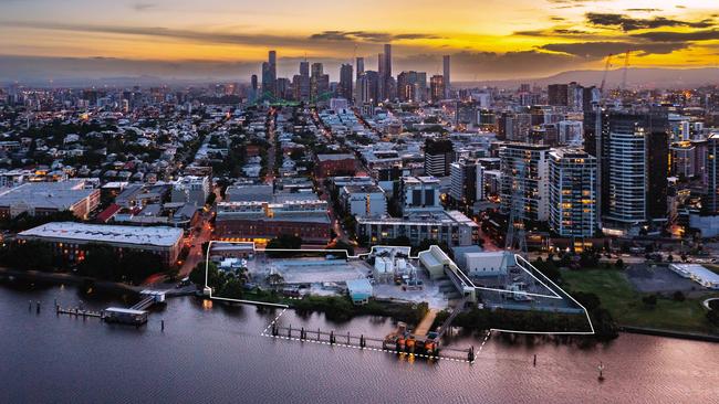 This 1.76ha site on the Brisbane River at 17 Skyring Tce is about to hit the market. Image supplied by JLL.