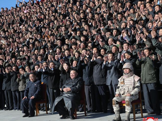 The occasion marked the Ju Ae’s second public appearance. Picture: KCNA via KNS/AFP.