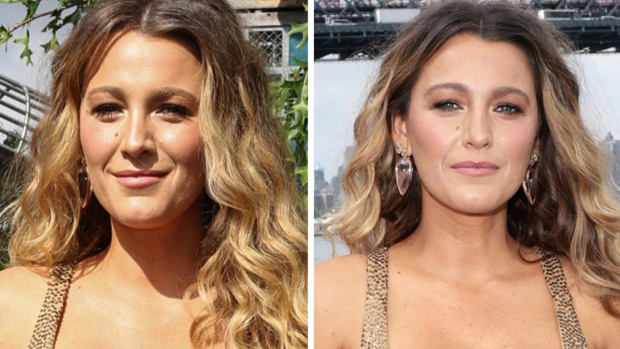 Blake Lively Wears Nude Gold Sequin Jumpsuit at Michael Kors' NYFW