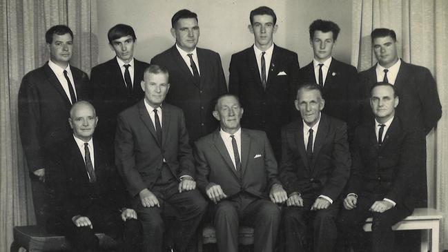 Gympie Times staff in the 1960s include Bevan Wilson, Jim Saunders, Frank Watson, Nev McHarg, Ray Clarke, Harold Soloman, Malcolm Dickson and Norm Phillips. Picture: Contributed