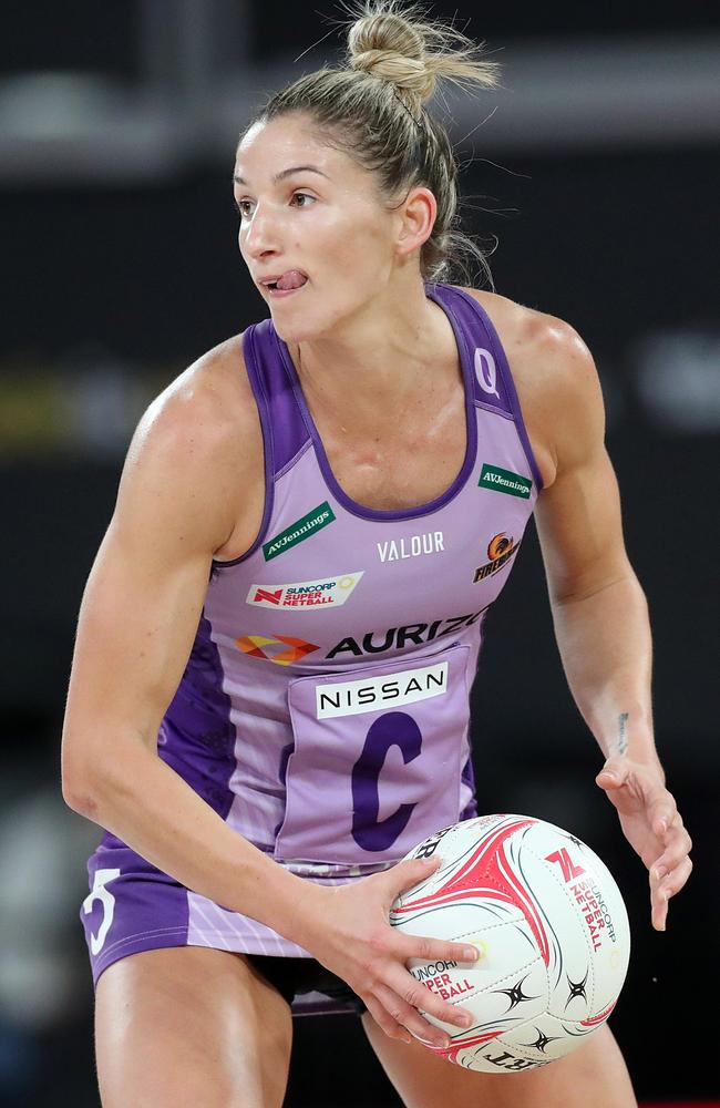 Kim Ravaillion in action for the Firebirds last season. Picture: Kelly Defina/Getty Images