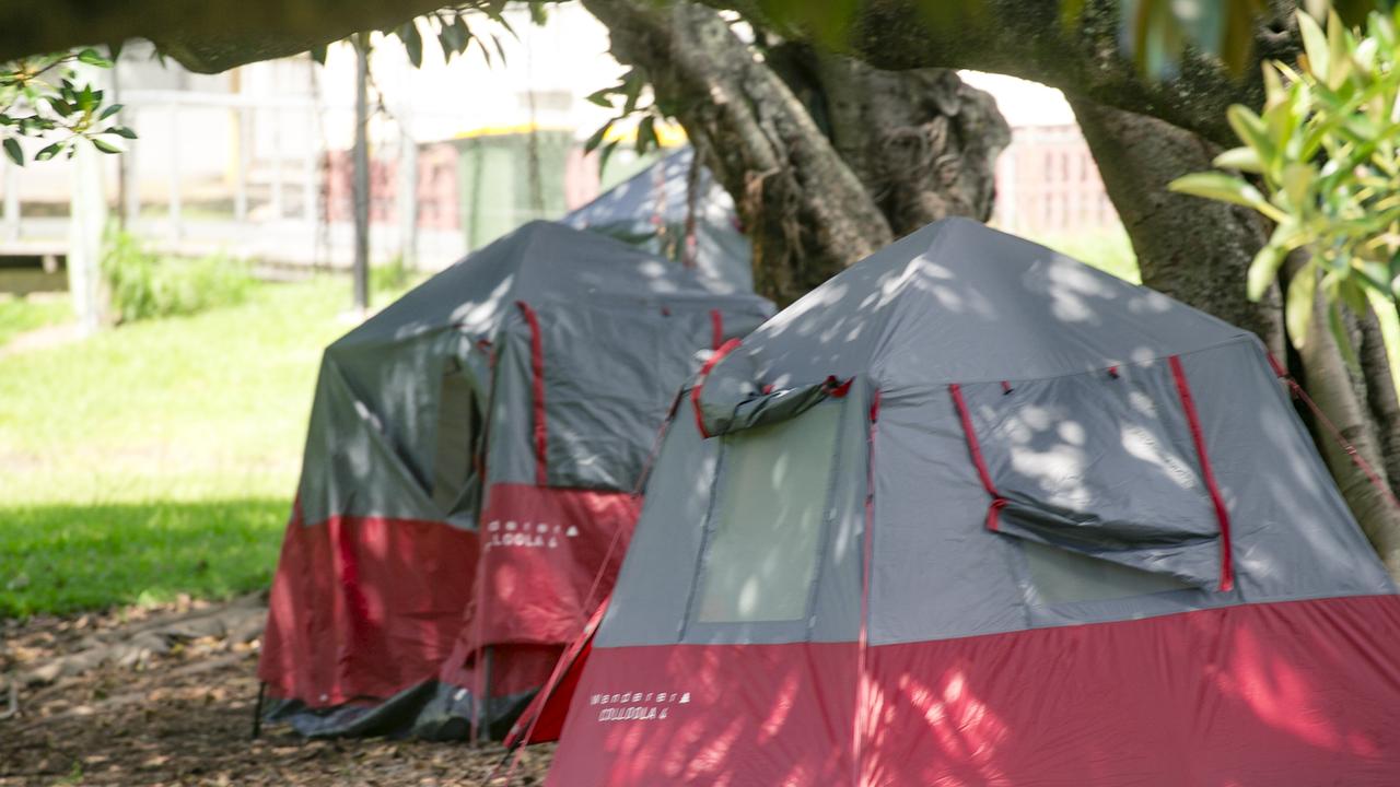 A week after homeless people were ordered to relocate from tent cities in Brisbane, not a single fine has been issued. Picture: NewsWire / Glenn Campbell