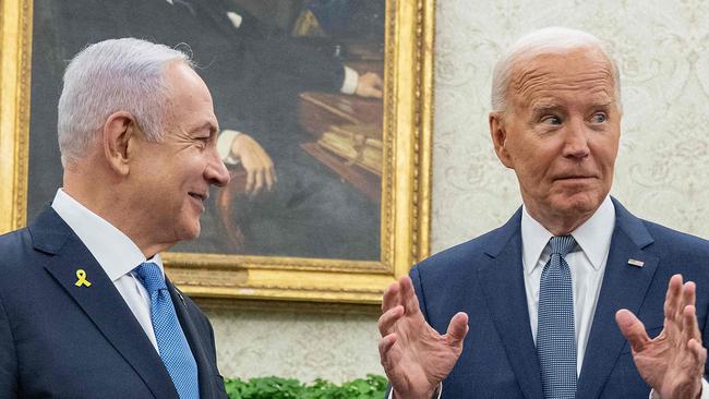 US President Joe Biden meets with Israeli Prime Minister Benjamin Netanyahu in the Oval Office of the White House in Washington, DC, on July 25, 2024. (Photo by Jim WATSON / AFP)