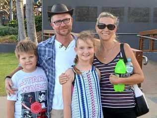 Luke Wogjtecki, Wojjcik Magic, Victoria Wogjtecki and Luiza Popowiczs pend their first Australia Day at Yeppoon. Picture: Jann Houley