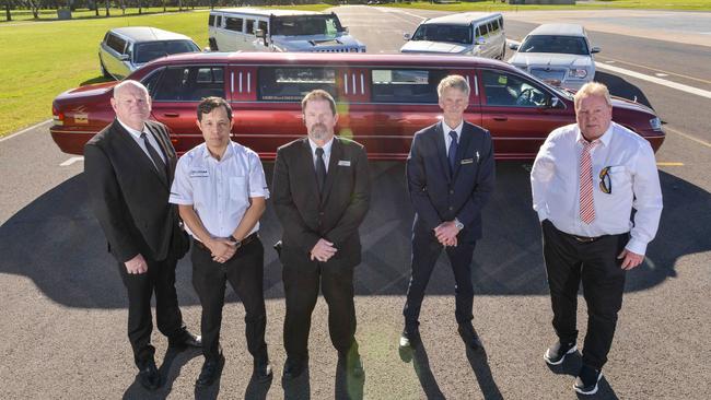 Andrew Belham from Silver Crest Limousines, Asghar Yosufi from Hummer SA, Allan Aspinall from All Occasion Limousines, Peter Klar from P & K Limousines and Peter Liebich from Liebich Red Limousines. Picture: Brenton Edwards