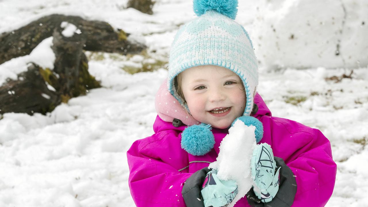 Annie Hingston- Rowell 2 enjoys the snow at Cradle Mountain. PICTURE CHRIS KIDD