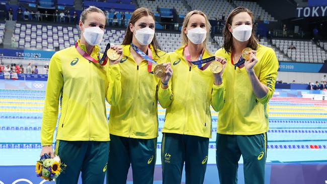 Golden girls: Australia’s women have dominated the pool. Picture: Al Bello/Getty