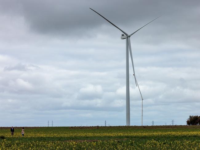 Turbines at Australia's largest planned wind farm at Rokewood, Victoria. Picture: NewsWire/Nadir Kinani