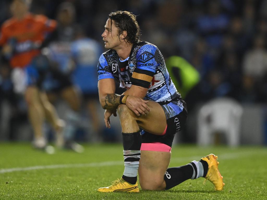 The Sharks will need a big showing from Nicho Hynes if they’re to upset the Panthers. Picture: NRL Photos