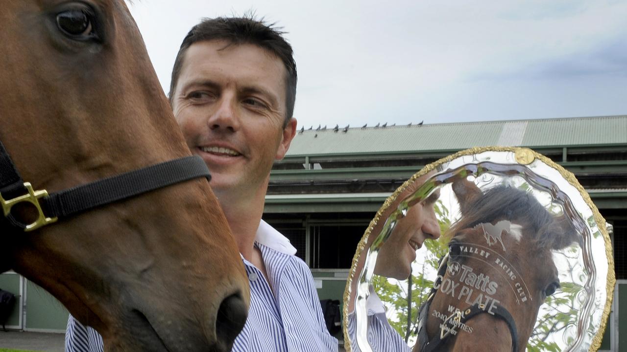 Trainer John Bary with Jimmy Choux, hoping to win the 2011 Cox Plate.