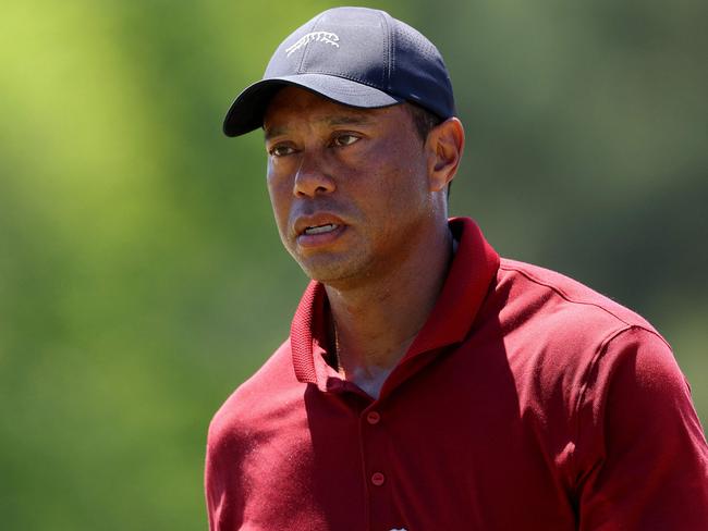 AUGUSTA, GEORGIA - APRIL 14: Tiger Woods of the United States walks to the 18th green during the final round of the 2024 Masters Tournament at Augusta National Golf Club on April 14, 2024 in Augusta, Georgia.   Andrew Redington/Getty Images/AFP (Photo by Andrew Redington / GETTY IMAGES NORTH AMERICA / Getty Images via AFP)