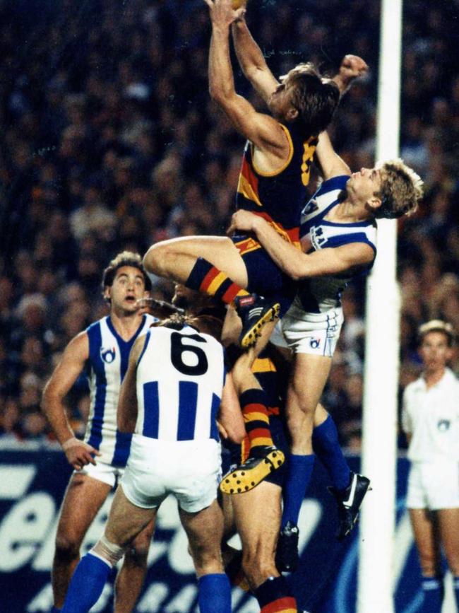 Tony Modra’s 1993 Mark of the Year. Picture: Ray Titus