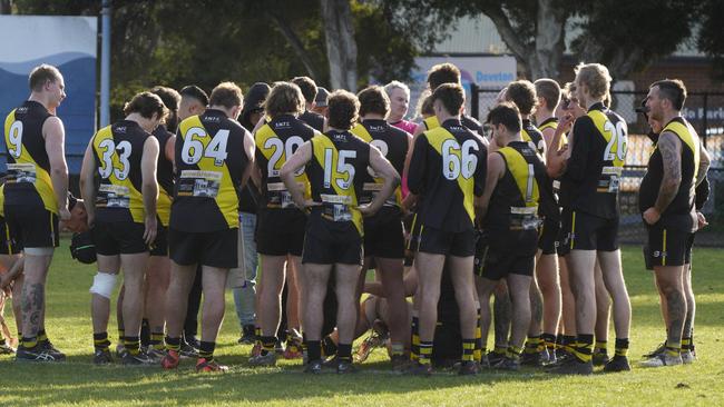 SFNL football Semi-final: South Mornington v Hallam. South Mornington players are dejected.  Picture: Valeriu Campan