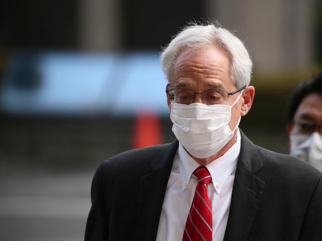 TOKYO, JAPAN - MARCH 03: Former Nissan executive Greg Kelly arrives at Tokyo District Court on March 3, 2022 in Tokyo, Japan. Kelly will today receive a verdict in his long-running trial following his arrest by Japanese authorities on charges of helping the company's ousted chairman, Carlos Ghosn, to hide 80 million US dollars of income from Japanese financial regulators. (Photo by Zhang Xiaoyu - Pool/Getty Images)