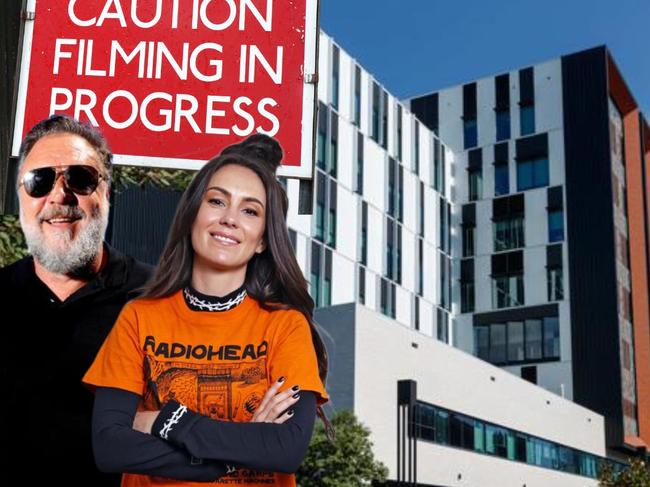 The controversial Northern Beaches Hospital is putting “profits before patients” by hiring out one of its two maternity wards to film and television crews, including Russell Crowe’s latest venture, Beast In Me, starring Daniel MacPherson, Luke Hemsworth and Amy Shark.