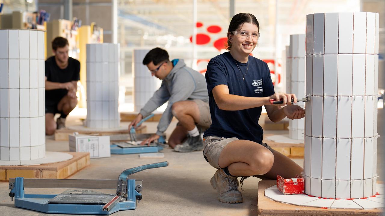 TAFE SA delivers training in wet trades, including brickwork, plastering and tiling that support the building and construction industry. Picture: Supplied