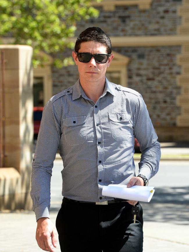 Darren Michael Hicks was charged with causing the deaths of two motorists by dangerous driving in a crash at the bottom of the South Eastern Freeway. Picture: Greg Higgs