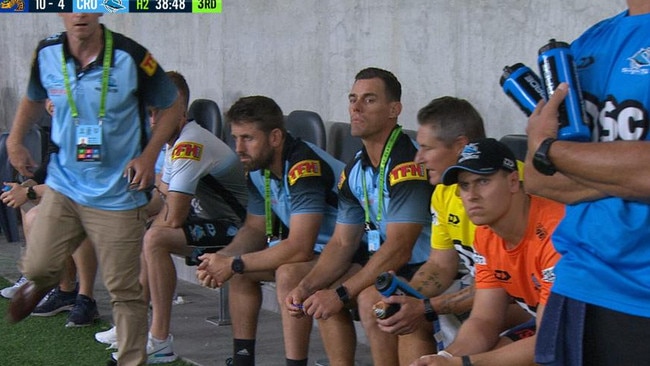 The Sharks had no-one on the bench.