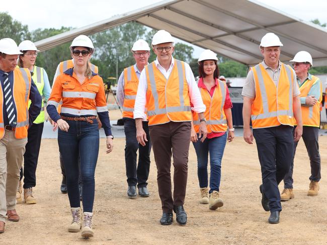 Premier Steven Miles and the Prime Minister Anthony Albanese in Rockhampton. Pic Annette Dew