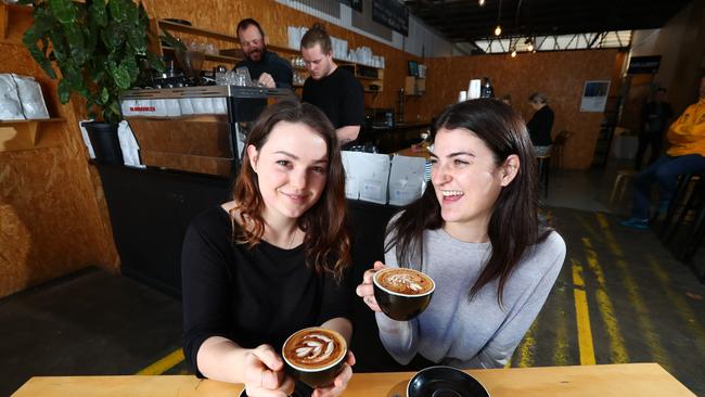 Tell Henry customers Jordan Navacchi, 23, and Katherine MacDonald, 23. Picture: Tait Schmaal