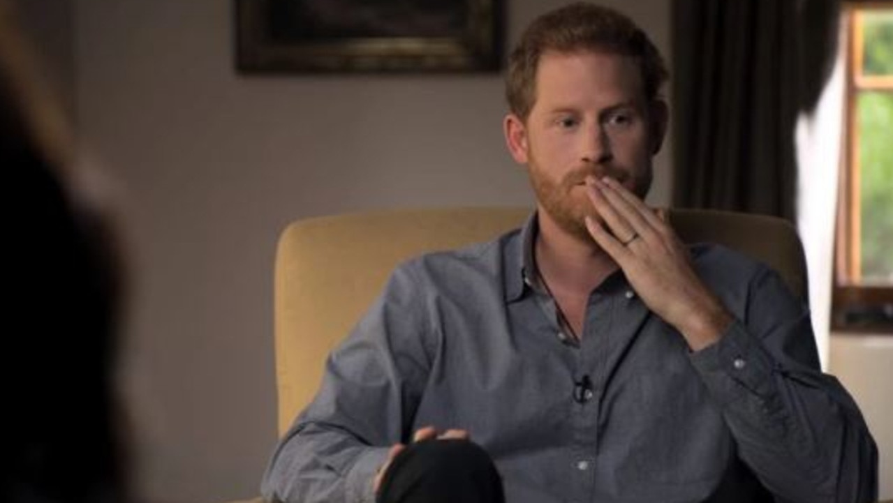 Prince Harry speaks to Oprah Winfrey in a new docuseries on mental health. Picture: Supplied