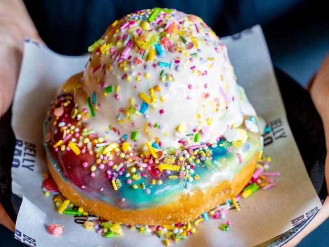 Belly Bao’s baonut with rainbow ice-cream and popping candy. Picture: Supplied