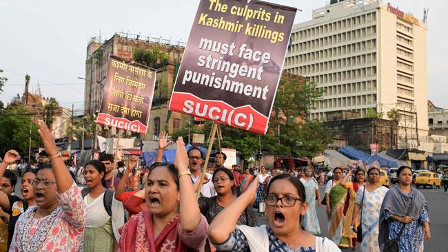Activists from Social Unity Center of India (SUCI) in protest. Picture: DIBYANGSHU SARKAR / AFP