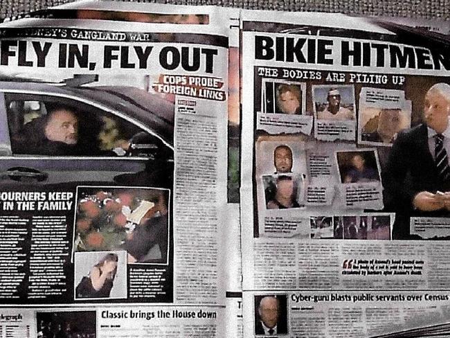 A copy of a Daily Telegraph article about a series of underworld murders found in Abuzar Sultani's apartment. Picture: Supplied via NCA NewsWire
