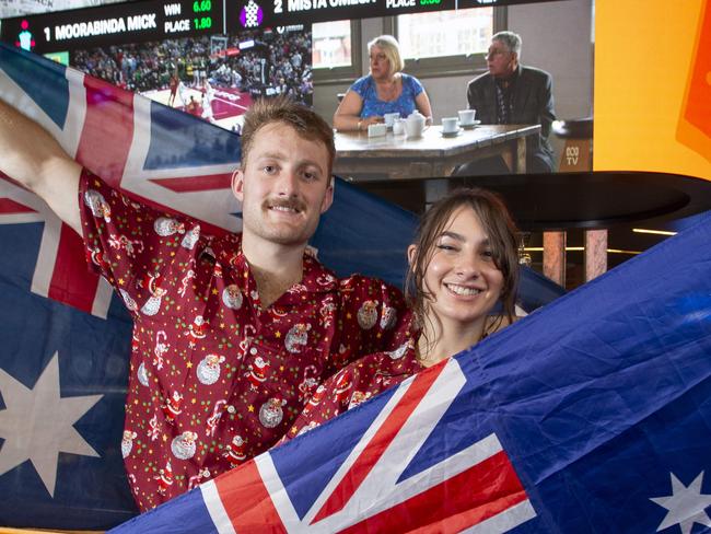 Arkaba Hotel is having Australia Day celebrations. Sam Breuer - Bar staff and Julia Harris - Sportys Bar Supervisor. 2nd December 2024 Picture: Brett Hartwig