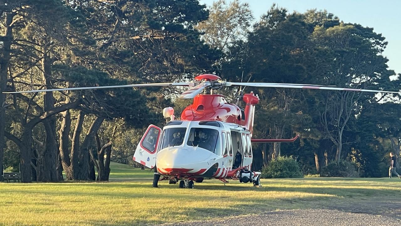 Paramedics at the scene of a boating accident in St Leonards on the Bellarine Peninsula.