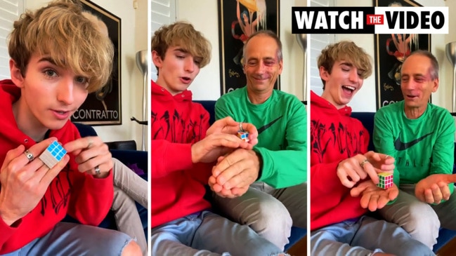 Ash Magic performs magic trick with his dad