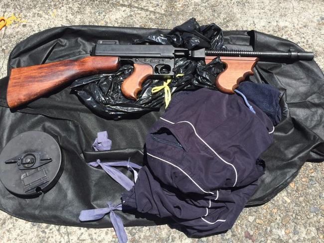 The Thompson-brand fully automatic sub-machine gun confiscated by police in Marrickville last week.