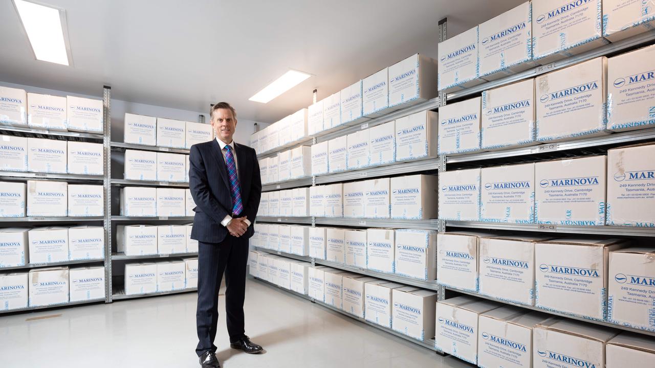 Paul Garrott CEO of Tasmanian biotech company Marinova which harvests Wakame seaweed to extract fucoidan. Picture: Peter Mathew