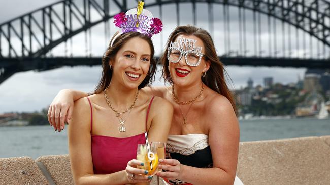 Bondi locals Shona Rigg and Andrea Rohleder will be among the revellers flocking to watch the New Year’s Eve fireworks at Opera Bar. Picture: Richard Dobson