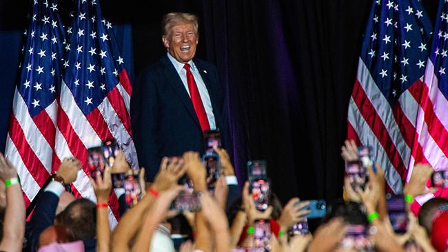 Donald Trump speaks at a campaign rally in Harrisburg, Pennsylvania. Picture: AFP.