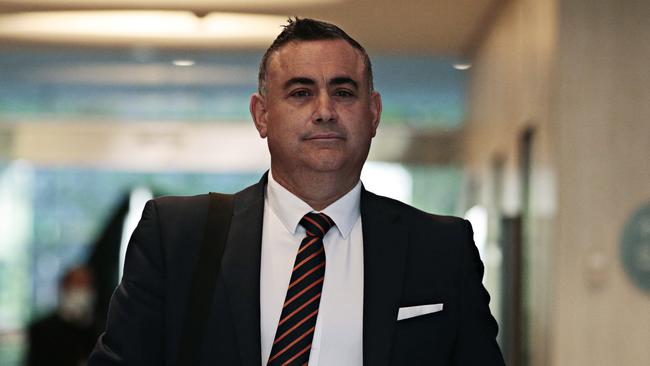 Former NSW deputy premier John Barilaro leaving ICAC in Sydney. Picture: Adam Yip