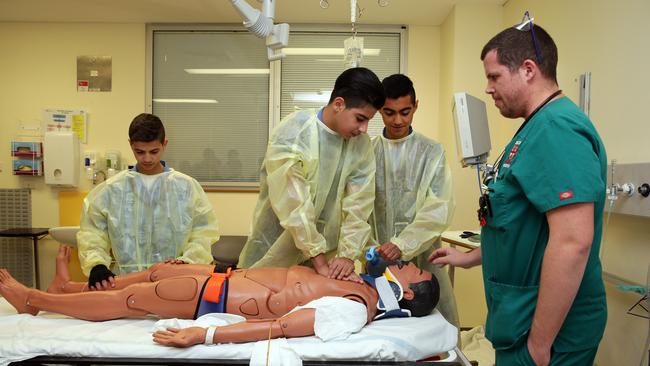 Liverpool Boys High School students participate in the PARTY program. Picture: Jonathan Ng