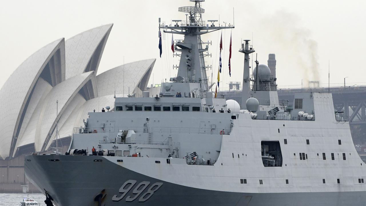 A Chinese Navel ship departs the Garden Island Naval Base in Sydney on June 7, 2019. Picture: Bianca De Marchi/AAP