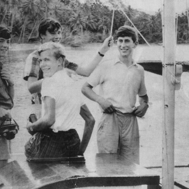 King Charles, right, at the Timbertop campus of Victoria's Geelong Grammar School in 1966.