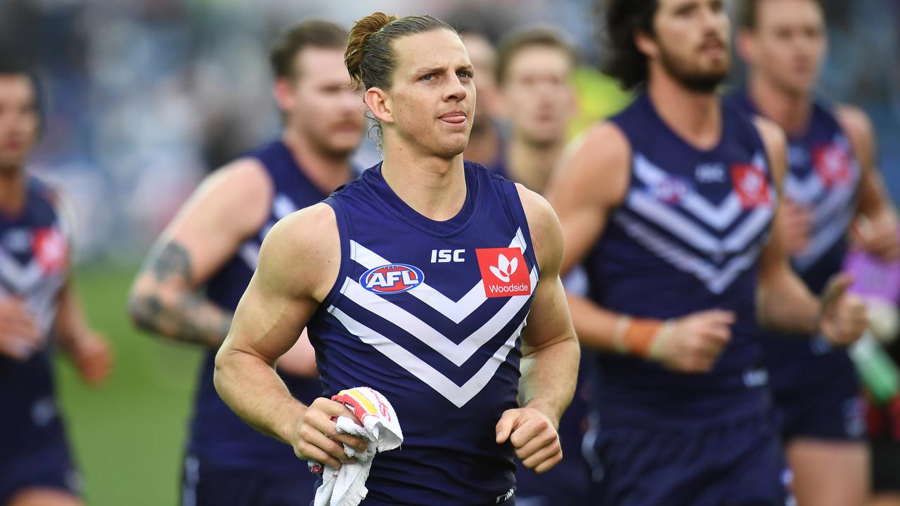 Nat Fyfe escaped an injury scare at training.