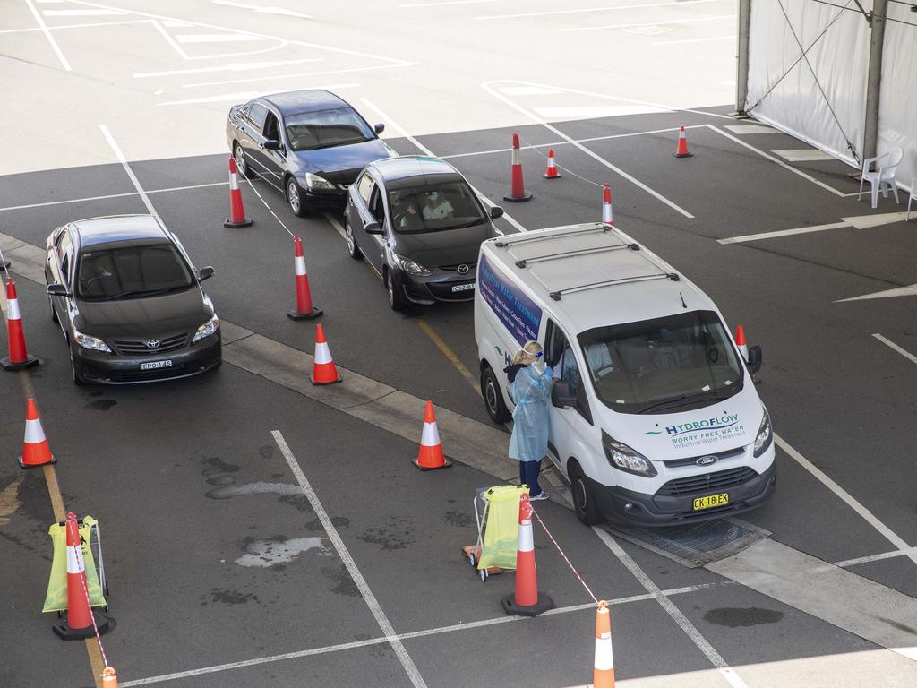 The Covid testing clinic at Sydney International Airport. Picture: NCA NewsWire / Christian Gilles