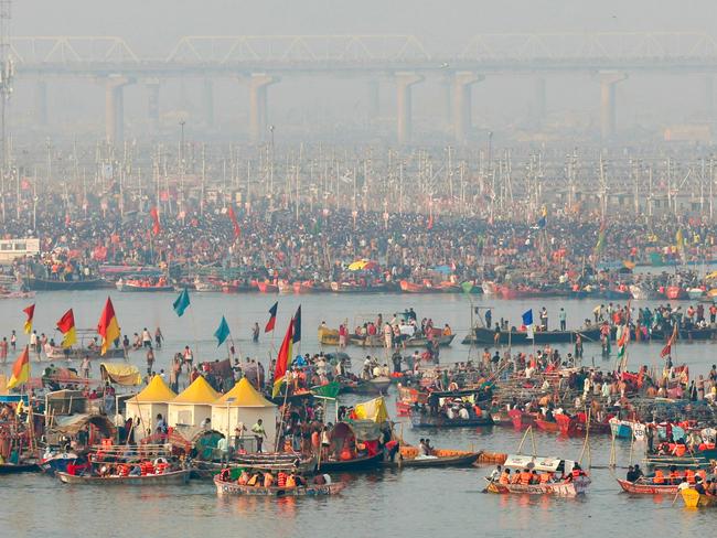 The festival attracts millions of pilgrims. Picture: AFP