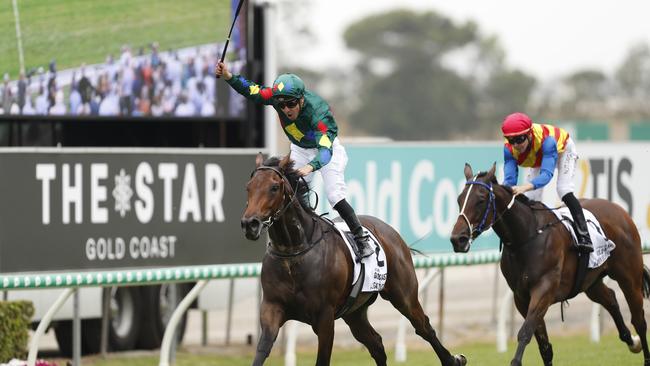 Ryan Maloney rides Alligator Blood to victory. Picture: Regi Varghese/Getty