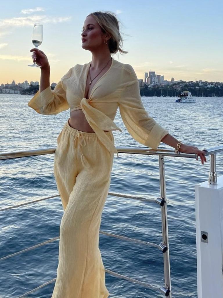Simone Holtznagel also posted photos of herself on-board the yacht. Picture: Instagram/Simone Holtznagel