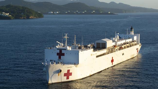 Hospital ship USNS Comfort will be deployed to New York. Picture: AFP.