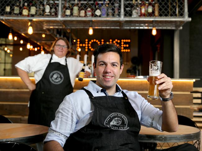 Lady Burra co-owner Miguel Sa and his mum Rosa Dantas, the chef in the kitchen. Picture: Mike Burton