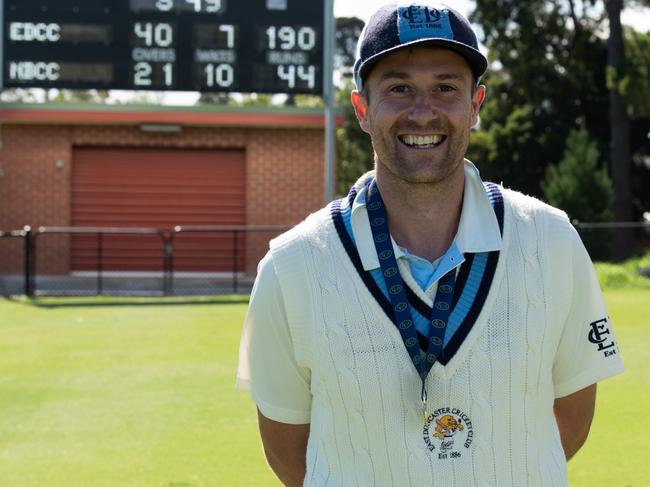 East Doncaster's Peter Dickson after the club's ECA Dunstan Shield premiership triumph. Picture: Chris Mirabella