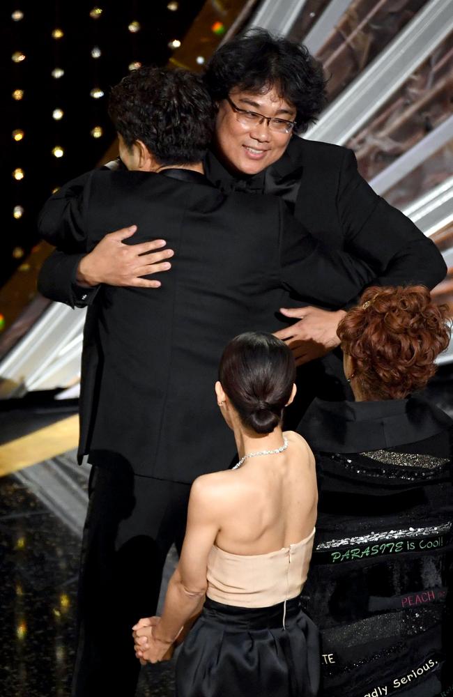 Emotional moment! Bong Joon-ho after winning Best Picture award for Parasite. Picture: Getty Images