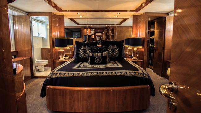 A bedroom on board the Lady Pamela.