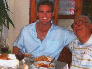 Friendship across cultures ... Cameron with local Guven Pinar on his 2008 visit to Gallipoli. Picture: from the Baird family's private collection.